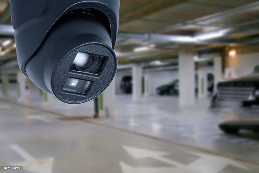 عکس دوبین مداربسته در پارکینگ